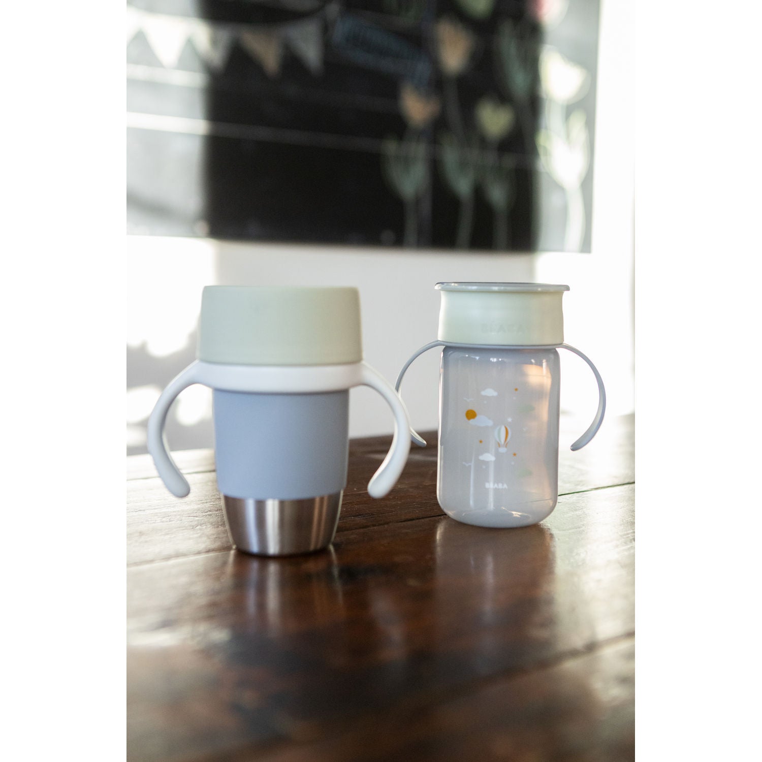 Beaba Click & Drink 360 Stainless Steel Learning Cup 240ml - Pebble