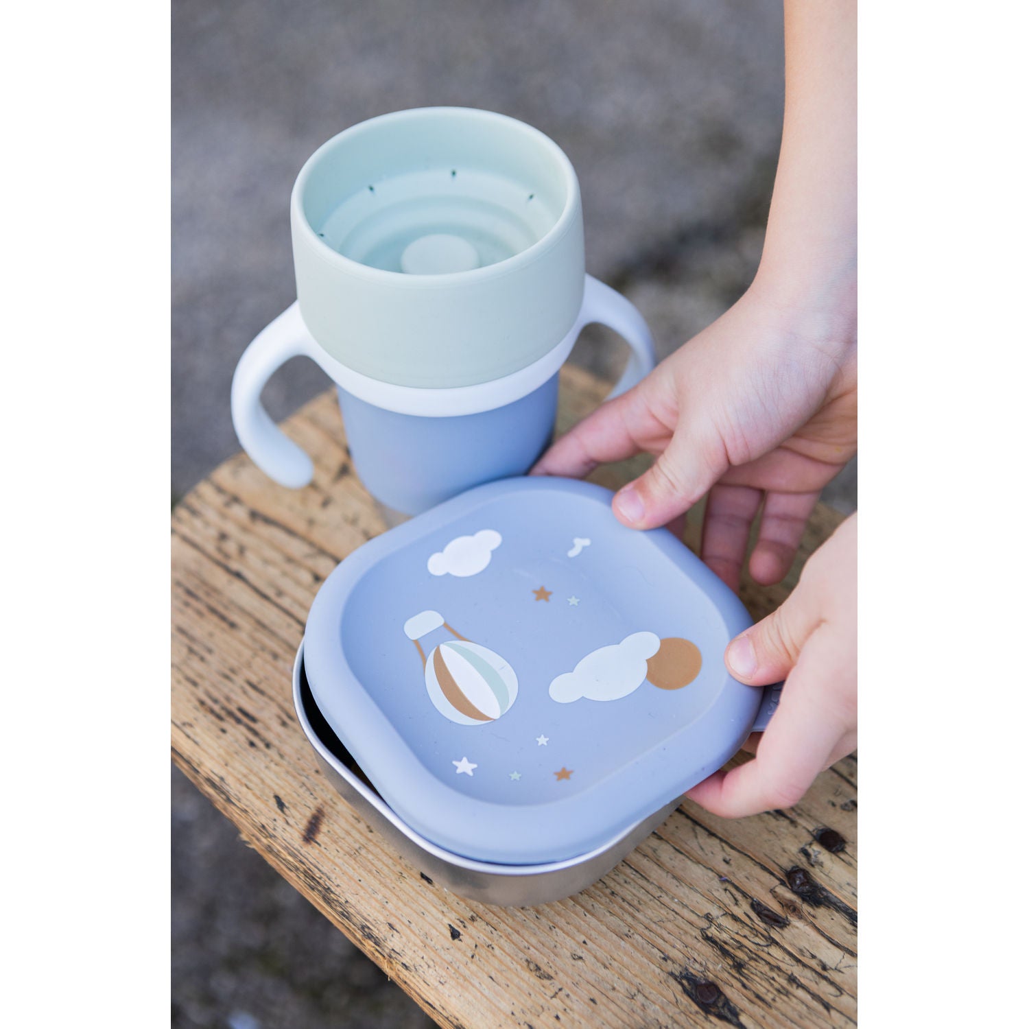 Beaba Click & Drink 360 Stainless Steel Learning Cup 240ml - Pebble