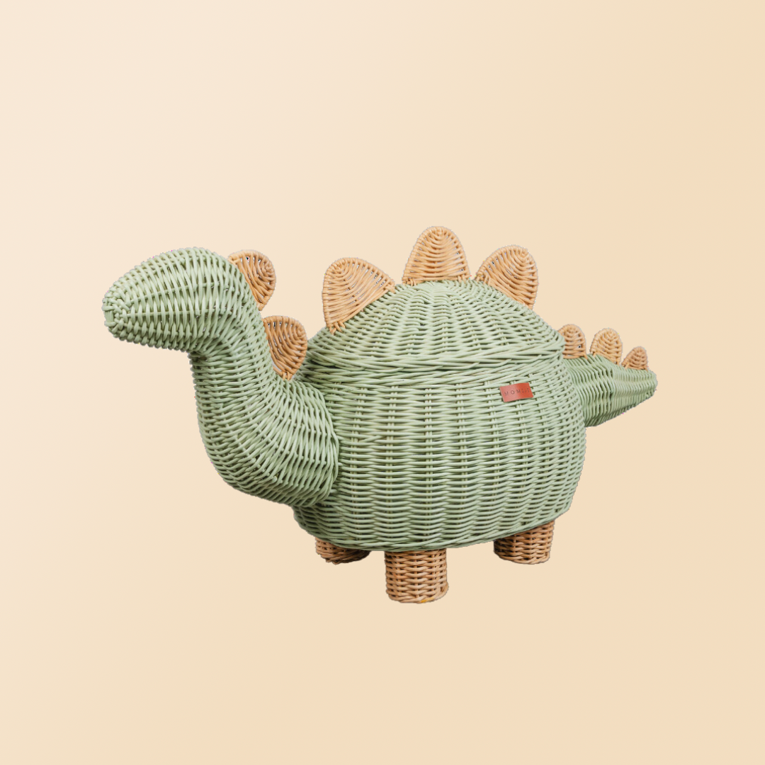 MOMIJI Dinosaur Storage Basket - Extra Large Mint Green