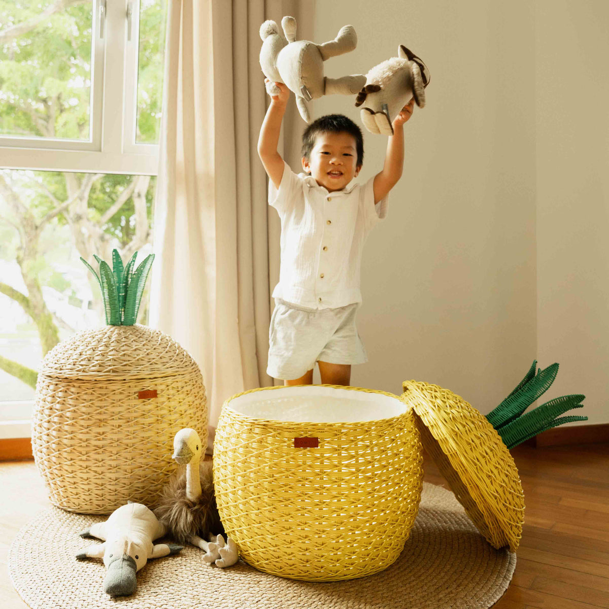MOMIJI Pineapple Storage Basket Large - Natural