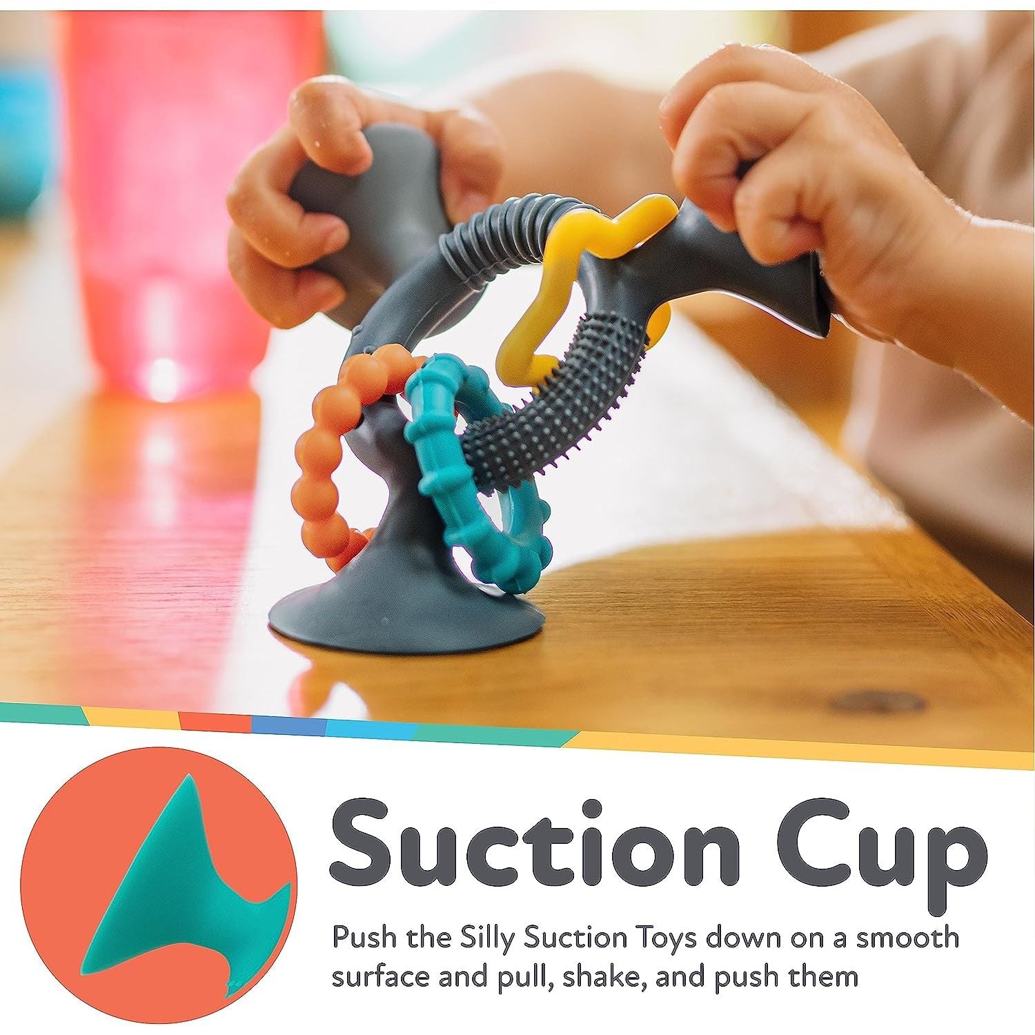 Nuby Silly Suction Three Prong Rings - Aqua