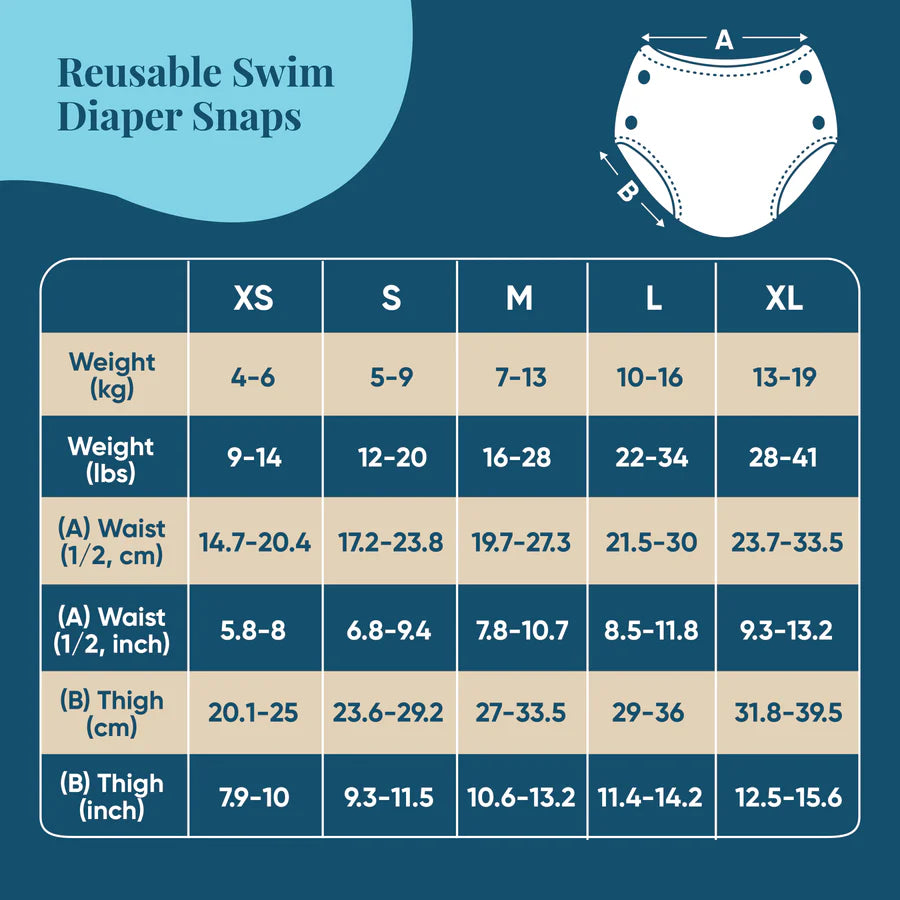 Charlie Banana Reusable Swim Diaper Snaps - The Whale on White