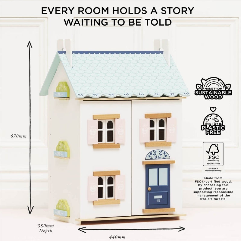 Le Toy Van Bluebelle Wooden Dolls House (FSC 100%)