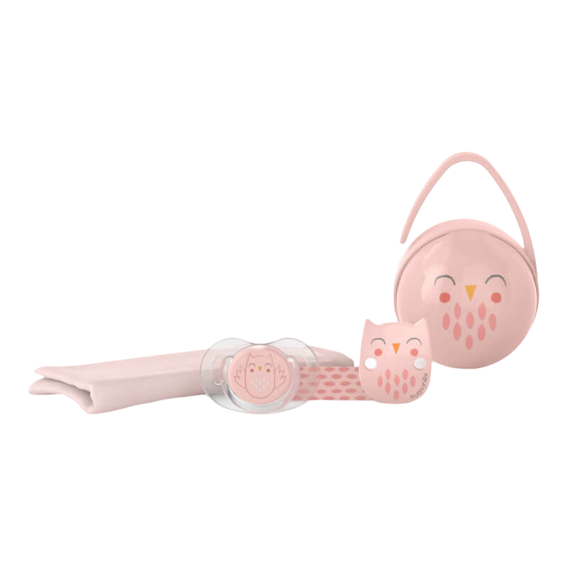 Suavinex Baby 4 piece Gift Set - Bonhomia Owl Pink
