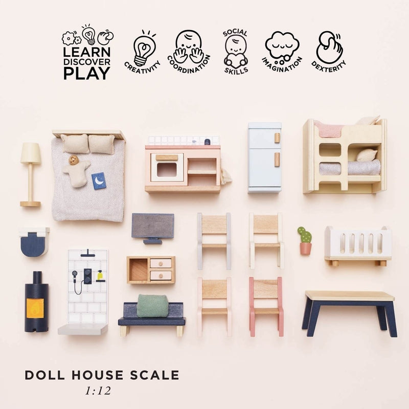Le Toy Van Complete Dolls House Furniture Set - 35 Pieces
