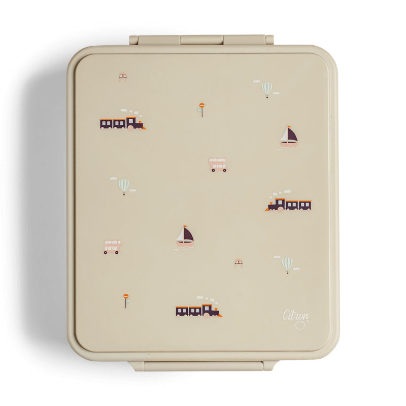 Citron Grand Lunch Box with 4 Compartments and Food Jar - Vehicles