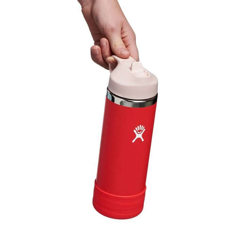 Hydro Flask Kids Wide Mouth Straw Lid with Boot Insulated Water Bottle - 18 Oz - Goji