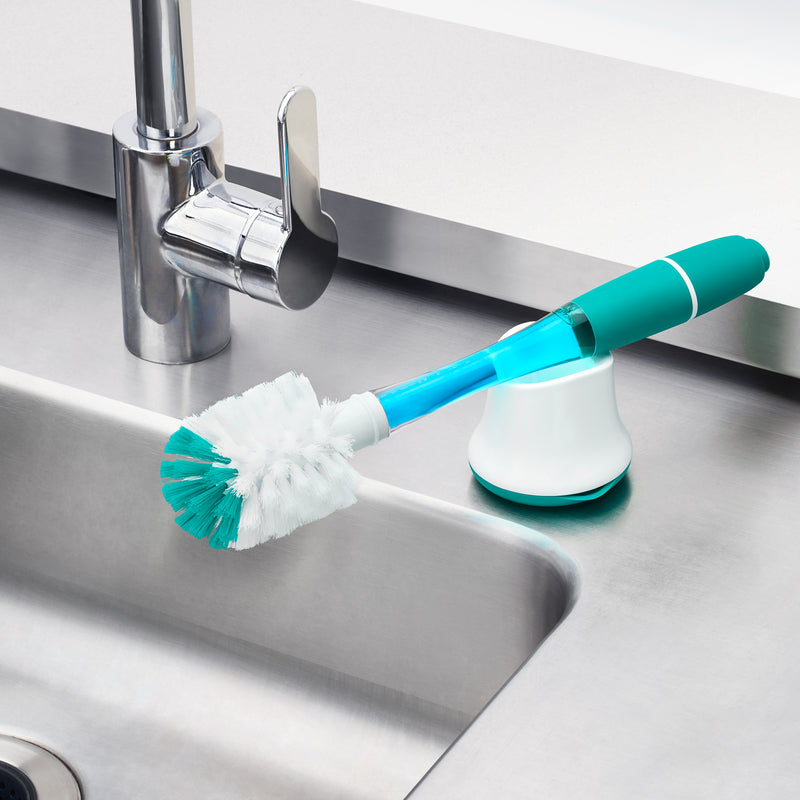 OXO Tot Soap Dispensing Bottle Brush With Stand - Teal