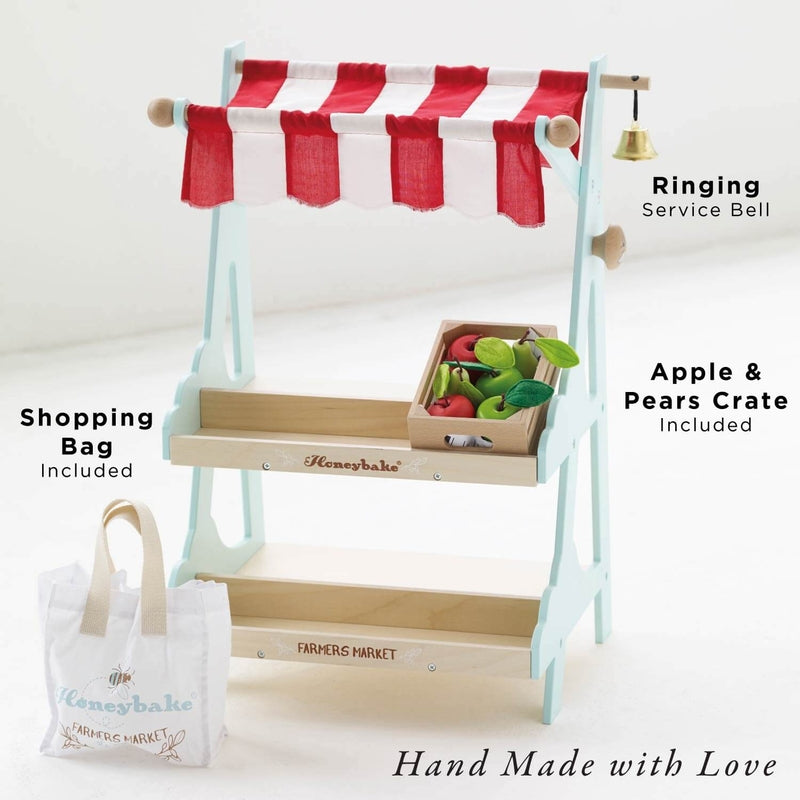 Le Toy Van Wooden Market Stall & Fruit Play Food Crate