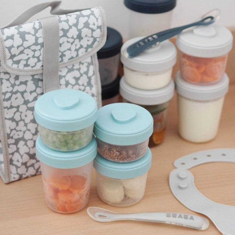 Beaba Expert Pack Meal & Food Storage Set - 12 Clip Portions + 2 Silicone Spoons