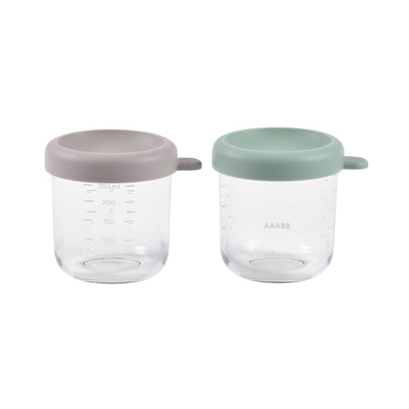 Beaba 250ml Glass & Silicone Containers - 2 Pack