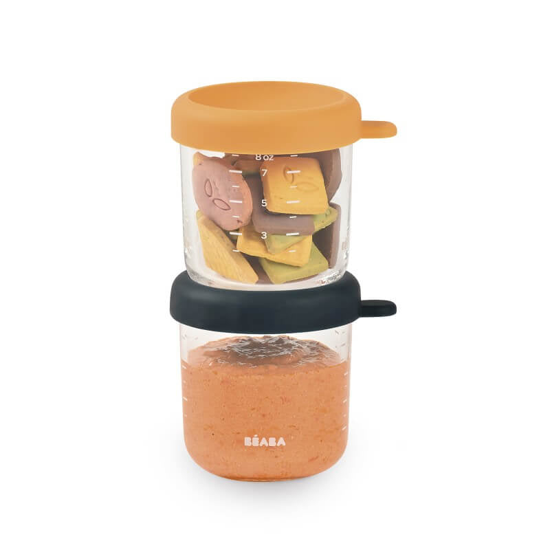 Beaba 250ml Glass & Silicone Containers - 2 Pack