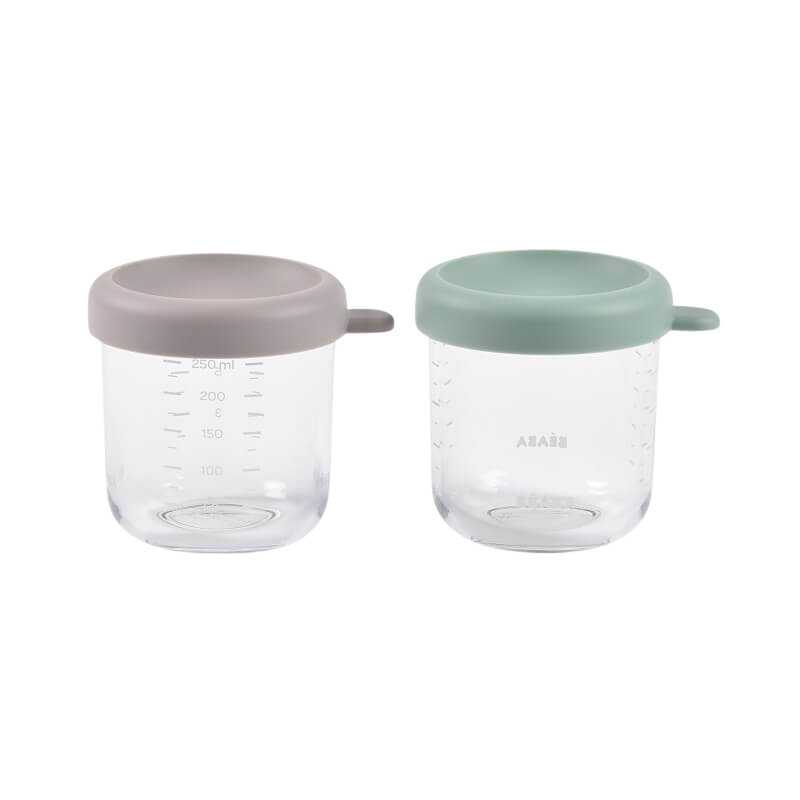 Beaba 250ml Glass & Silicone Containers - 2 Pack