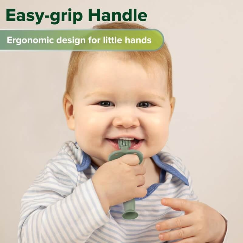 Haakaa 360 Silicone Toothbrush - Pea Green