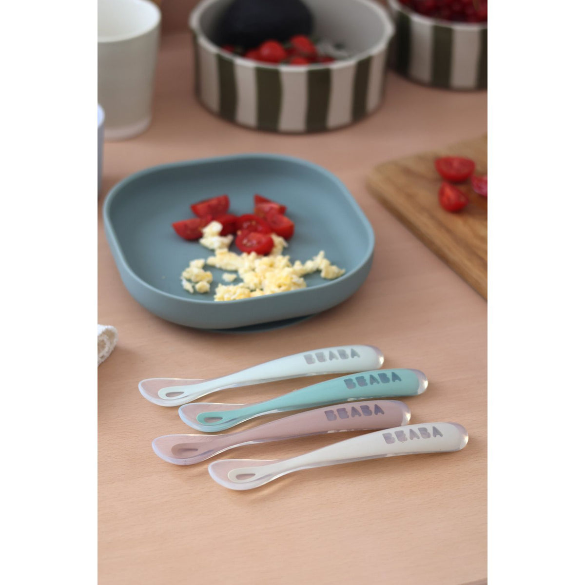 Beaba 1st Stage Silicone Spoons 4 Pack (New Packaging)