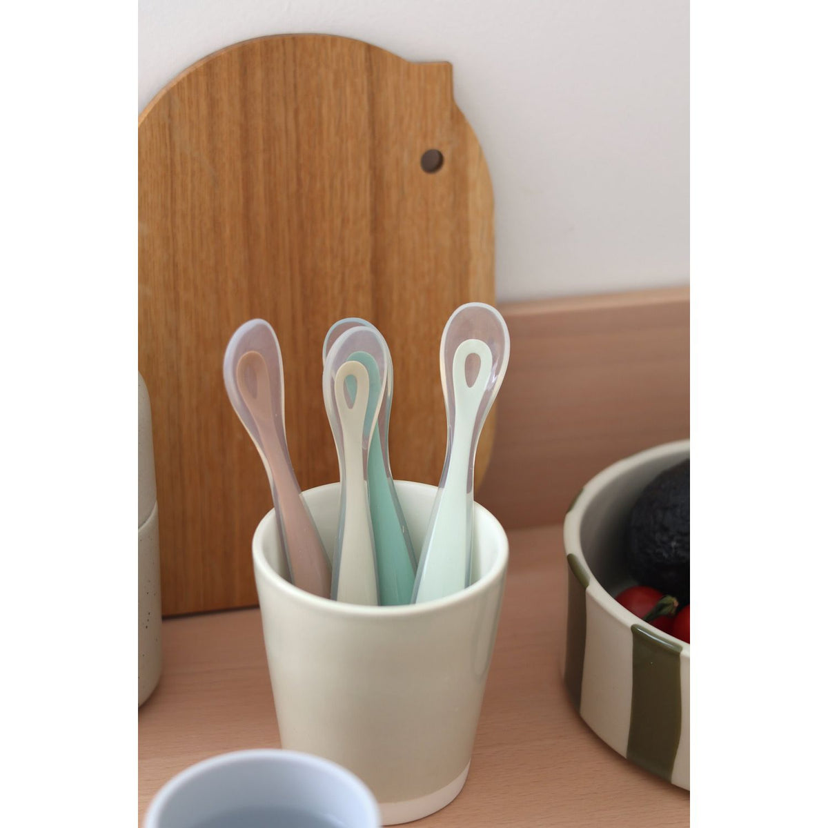 Beaba 1st Stage Silicone Spoons 4 Pack - Natural