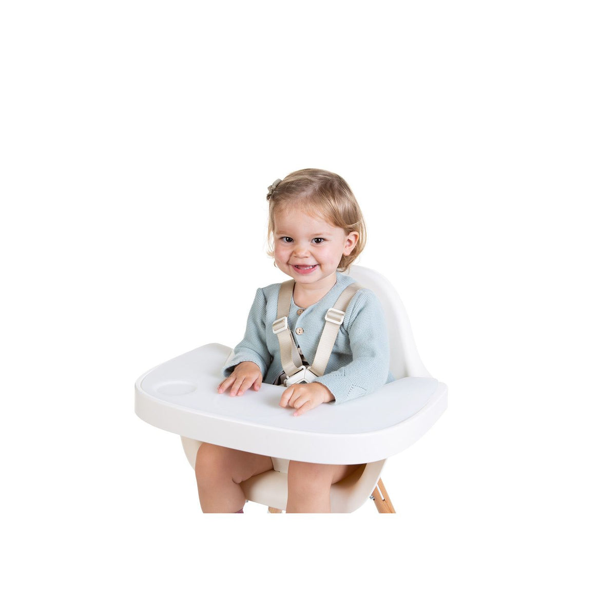 Childhome Evolu Feeding Tray + Silicone Placemat - White