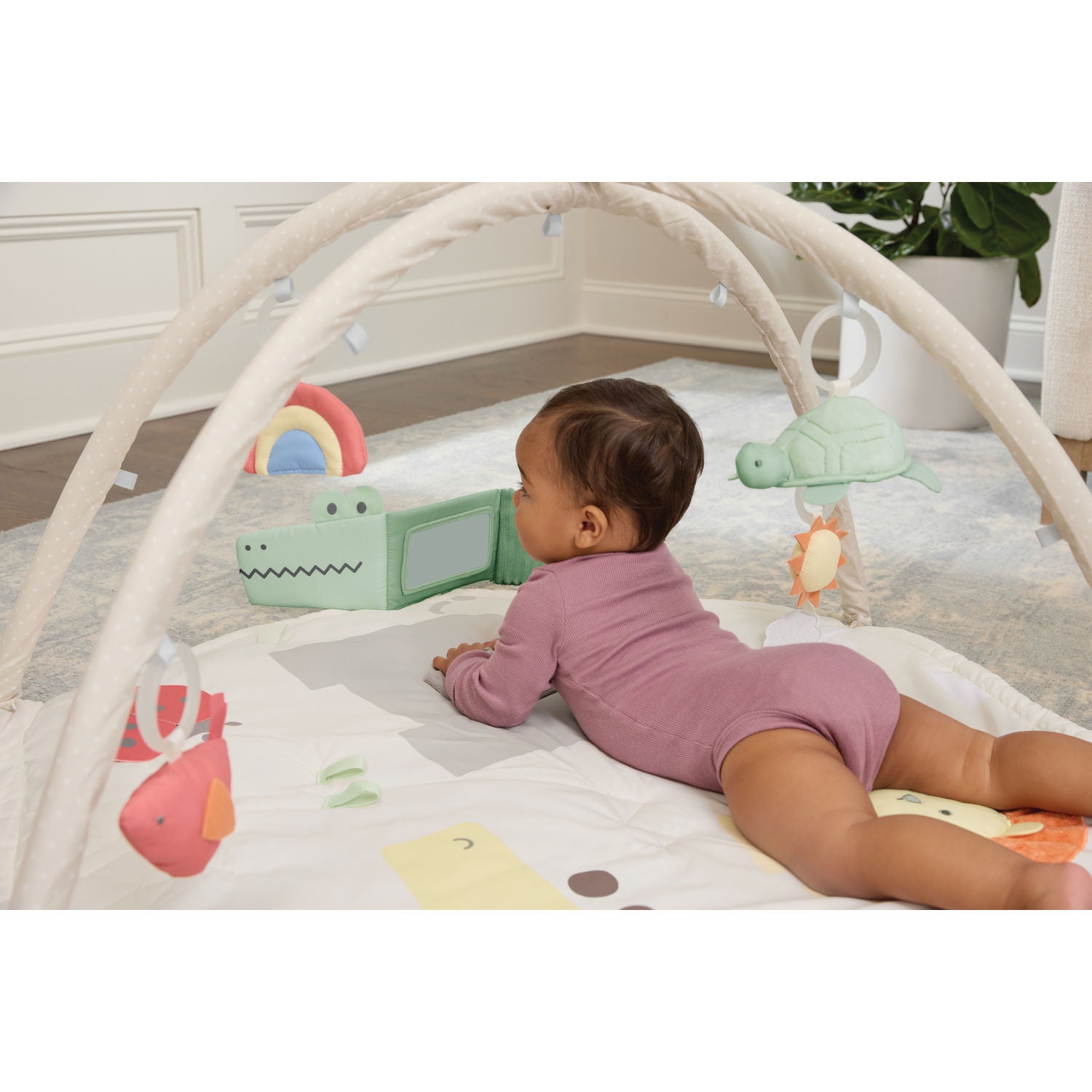 Skip Hop Geometric Wonders Activity Gym (With Crocodile Tummy Time Mirror)