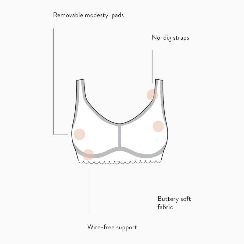 Belly Bandit Anti Bra (V-Neck) with Removable Pads - Black