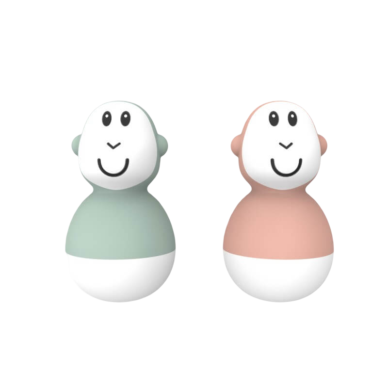 Matchstick Monkey Bathtime Wobblers - Mint Green & Dusty Pink