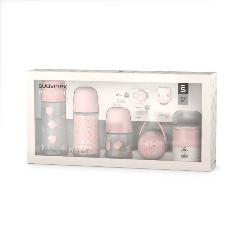 Suavinex Welcome Baby Gift Set 7 Pieces - Bonhomia Owl Pink