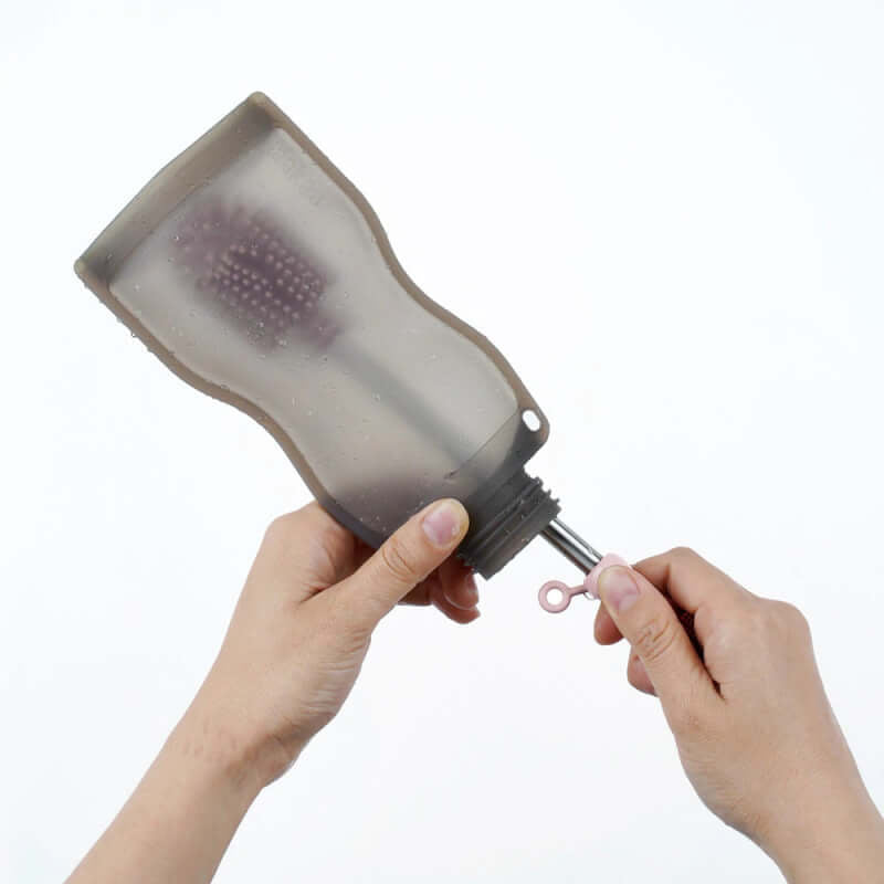 Haakaa Double-Ended Silicone Brush - Suva Grey