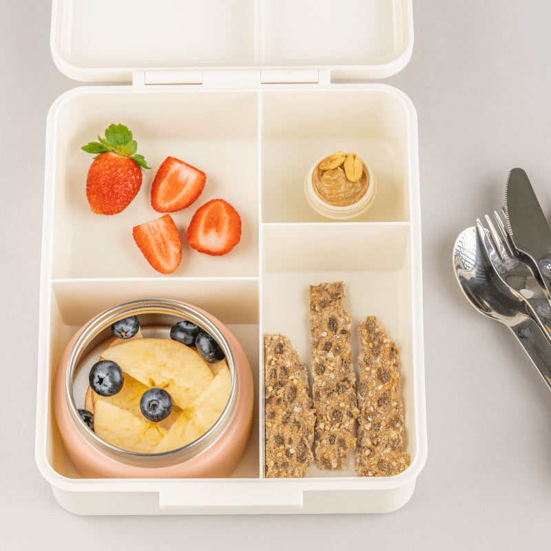 Citron Grand Lunch Box with 4 Compartments and Food Jar - Cherry