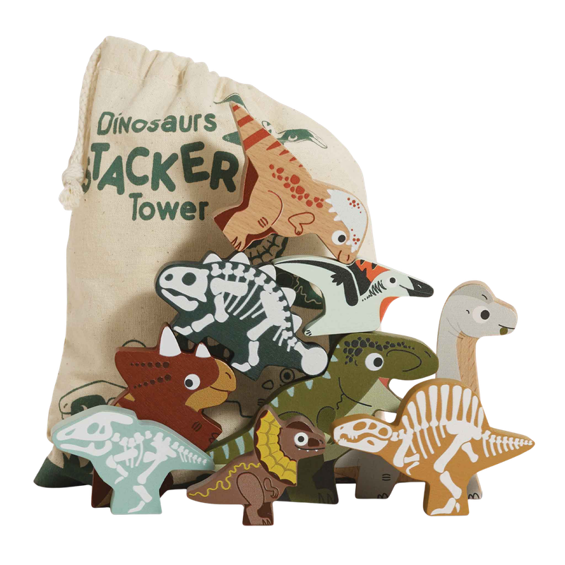 Le Toy Van Stacking Jurassic Dinosaurs & Bag