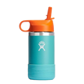 Hydro Flask Kids Wide Mouth Straw Lid with Boot Insulated Water Bottle - 12 Oz - Seaspray