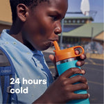 Hydro Flask Kids Wide Mouth Straw Lid with Boot Insulated Water Bottle - 18 Oz - Goji