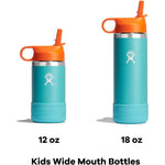 Hydro Flask Kids Wide Mouth Straw Lid with Boot Insulated Water Bottle - 18 Oz - Seaspray