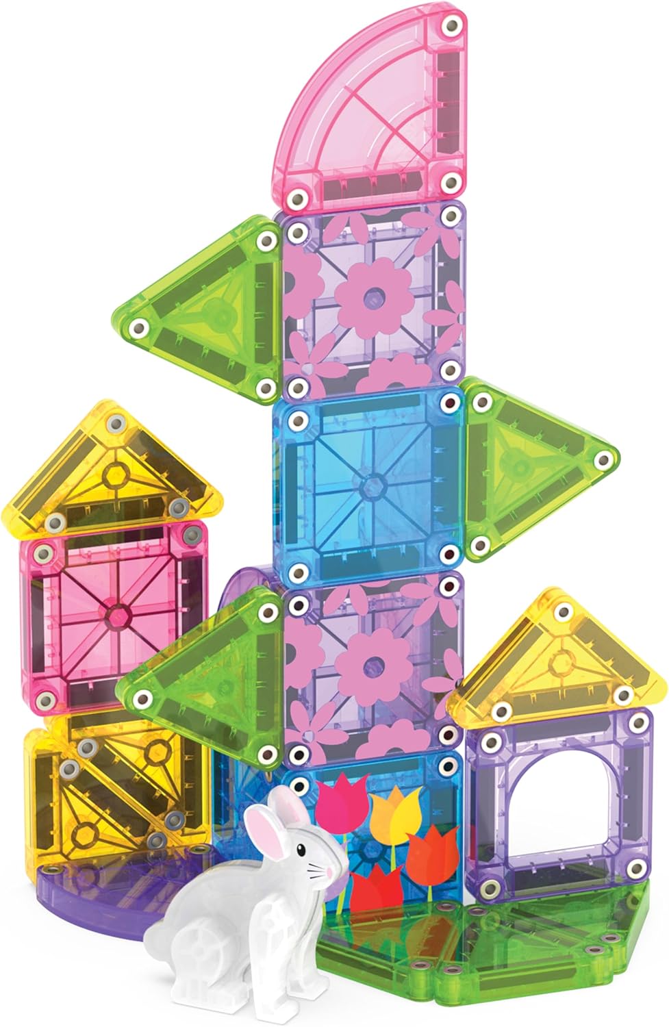 Magna-Tiles microMAGS 24-Piece Spring Garden Travel Set