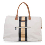 Childhome Mommy Nursery Bag - Off White Stripes Black/Gold