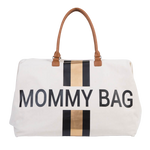 Childhome Mommy Nursery Bag - Off White Stripes Black/Gold