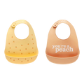 Pearhead Silicone Bib - You're a Peach - 2-Pack