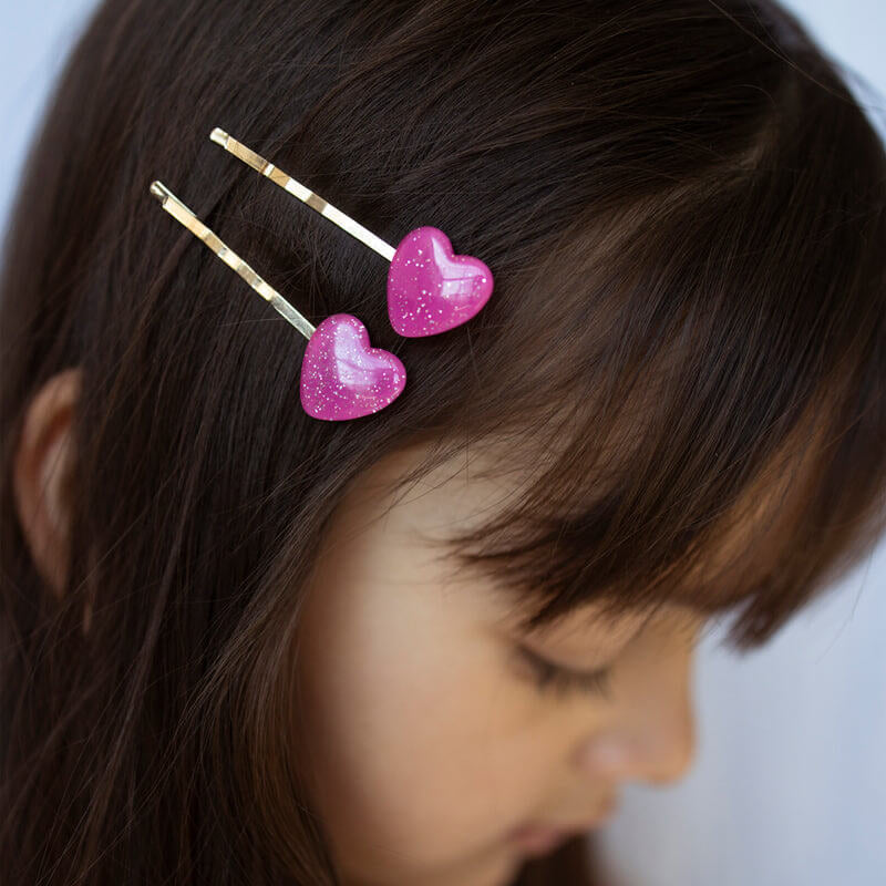 Calico Sun Sophia Hair Clips - Heart