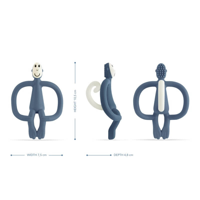 Matchstick Monkey Original Teething Toy With Tail - Airforce Blue
