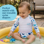 Charlie Banana Rash Guard White + The Whale on White