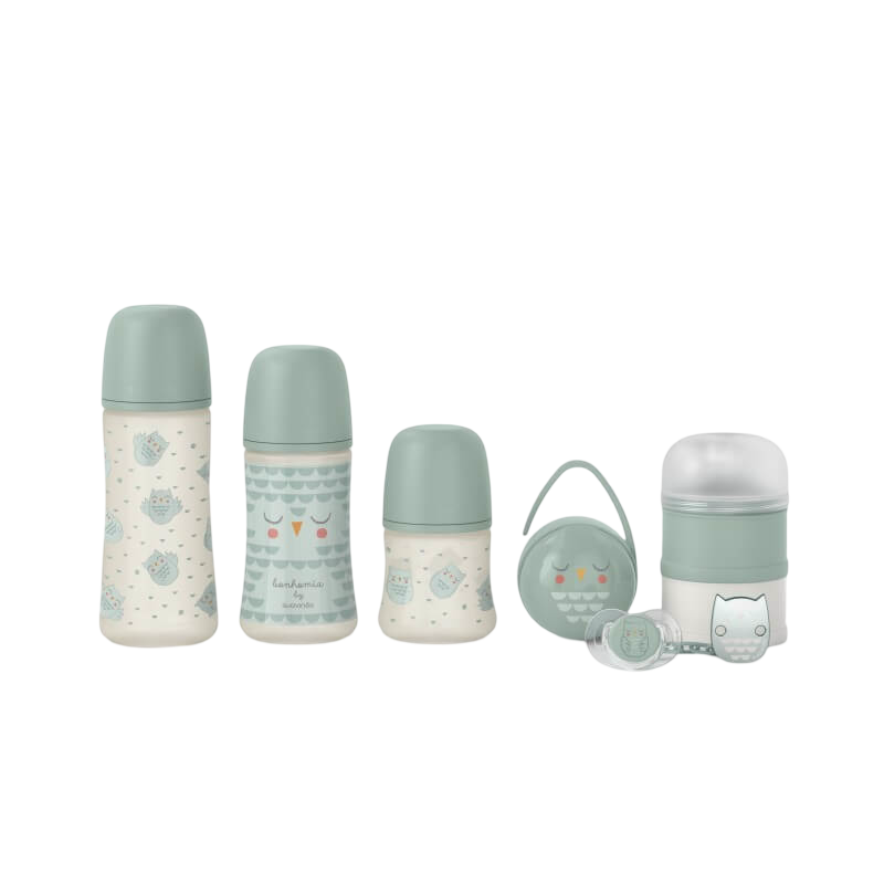 Suavinex Welcome Baby Gift Set 7 Pieces - Bonhomia Owl Green
