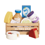 Le Toy Van Wooden Market Crate - Cheese & Dairy